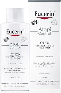 Eucerin AtopiControl Body Lotion with Natural Omega Oils and Ceramides, Relieves Localized Irritation and Immediately Stops Itching, Preserves Skin Barrier for Atopic and Dry Skin, 250ml