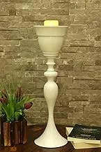 YATAI Large White Pillar Candle Holders Metal Candle Table Top Candlestick Tealight Candle Holder LED Candles Holder Pillar Candle Stand Wedding Centerpiece Party Dinner Event Flowers Stand