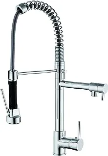 Hesanit Deck Mounted Kitchen Mixer With Sprayer - Chrome Single Handle Pull Down