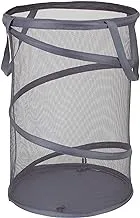 Household Essentials 2027-1 Pop-Up Collapsible Mesh Laundry Hamper | Charcoal