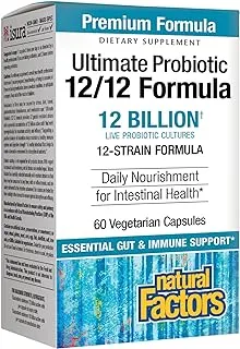 Natural Factors Ultimate Multiprobiotic 12 Billion 12-Strain Formula 60 كبسولة نباتية