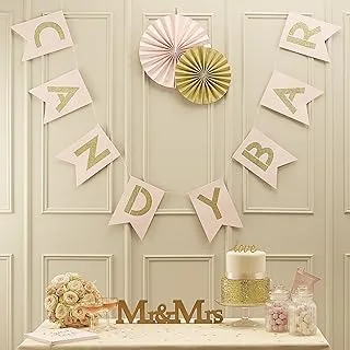 Ginger Ray Pastel Perfection Candy Bar Bunting, Pink/Gold