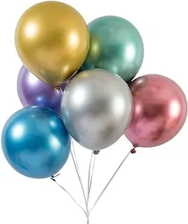 Party Balloons 50 Pcs 12 Inch Metallic Balloons Latex Birthday Balloons Helium Shiny Balloons Thick Chrome Balloons For Wedding Birthday Baby Shower Christmas Party Decoration- Metallic Multicolor