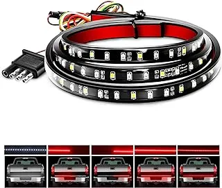 Nilight - Tr-11 48”/49” Led Tailgate Light Strip 90 Red/White For Running Brake Turn Signal Lights Reverse Light，2 Years Warranty, 48