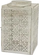 Home Town Lantern Metal White Candle Holder,21X13cm