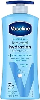 Vaseline Intensive Care Body Lotion, with Hyaluronic Acid, Vitamin E and Vitamin C, Ice Cool Hydration, Hydrates and Cools your Skin Down by -5 °C, 725ml