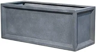 Dubai Garden Centre GD Denbigh Rectangular Planter Pot, 100 cm Length, Grey