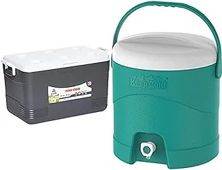 Cosmoplast Keep Cold Plastic Picnic Cooler Icebox 60 Liters, Mfibxx152Cg_Cool Grey + Plastic Insulated Picnic Water Cooler