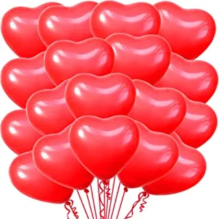 KatchOn Red Heart Shaped Latex Balloons Kit - Pack of 30 | Valentine Balloons for Valentines Day Decorations | Red Latex Heart Balloons for Anniversary, Wedding, Birthday Party, Bridal and Baby Shower