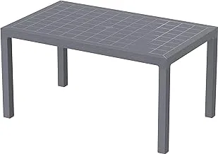 Cosmoplast Cedargrain 6 Seater Resin Outdoor Dining Table, Dark Grey