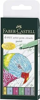 Faber-Castell Pitt Artists Pen Brush Pastel (Wallet of 6)