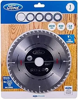 Ford Tools 48T Carbide-Tipped Circular Saw Blade For Wood Cutting, 210 x 30 2.6mm, FPTA-12-0001