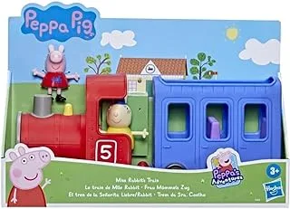 Peppa Pig Peppa’s Adventures Miss Rabbit’s Train 2-Part Detachable Vehicle Preschool Toy: 2 Figures, Rolling Wheels, for Ages 3 and Up