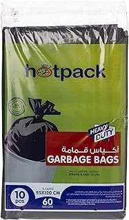 Hotpack Heavy Duty Black Garbage Bags 95cmx120cm -10 Pcs