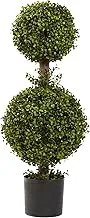 Nearly Natural 5920 Double Boxwood Topiary, 35-Inch, Green,13 x 13 x 35 inches