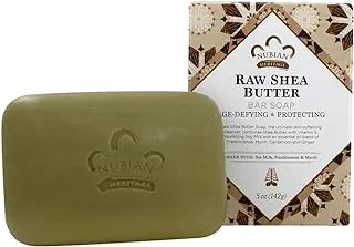 Nubian Heritage Bar Soap, Raw Shea And Myrrh 5 Ounce, Pack Of 6