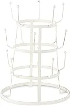 DII Home Traditions 3 Tier Countertop Or Pantry Distressed Vintage Metal Wire Tree Stand For Coffee Mugs, Glasses, And Cups 9.5X12.8