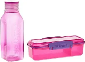 Sistema Snack Lunch Box, Pink - H5.51 X W2.52 X D 7.62 Inches