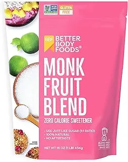 BetterBody Foods Monk Fruit Sweetener Blend, Sugar Substitute, 1 Lbs.