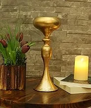 YATAI Tall Metal Candle Holder Gold Plated Wedding Centerpieces Table Top Candlestick Metal Gold Vase Flowers Stand Tealight Candle Holders for Flowers Bouquet Party Dinner Event Decoration (Small)