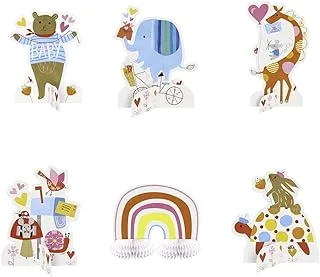 Unique Party 73439 - Zoo Baby Shower Table Decorations, Set of 6