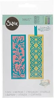 Sizzix Thinlits Die Set 5 Pack Botanical Bookmarks By Courtney Chilson ، متعدد الألوان