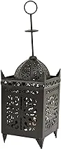 Home Town Lantern Metal Black Candle Holder,23X11cm