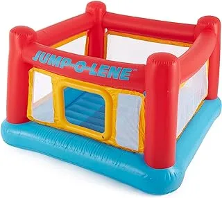 Intex Inflatable Jump-O-Lene Playhouse Trampoline Bounce House for Kids Ages 3-6 Pool Red/Yellow, 68-1/2