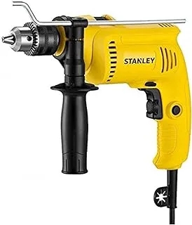 Stanley 13MM, Impact Drill for drilling Concreate, Metal, Wood,600W, Metal Chuck with Variable speed Professional Hammer DIY, Yellow/Black, SDH600-B5, .