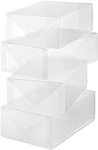 Whitmor Clear Vue Shoe Box - Heavy Duty Stackable Shoe Storage - (Set of 4)