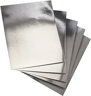 Hygloss Products Hygloss Metallic Foil Board Card Stock Sheets, Arts & Crafts, Classroom Activities Making, 25 Pack, 8.5 X 11-Inch, Silver