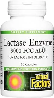 Natural Factors Lactase Enzyme 9000 Fcc Alu 60 كبسولة