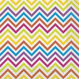 Unique Rainbow Chevron Lunch Napkin 16-Pieces, Multicolour