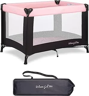 Dream on Me Nest Lightweight, Breathable Mesh, Portable Play Yard With Carry BagAnd Shoulder Strap - Pink