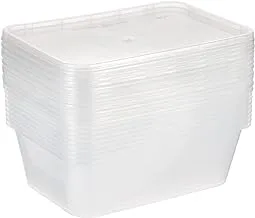 Hotpack Disposable Twin Pack Food Storage Microwavable Container 750ml with Lid, 10 Pieces