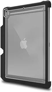 جراب STM DUX PLUS SHELL DUO Rugged لجهاز Apple iPad Air 10.2 (2019) - حماية من السقوط مع قلم رصاص وحامل تلوين من Apple ، ظهر شفاف شفاف ، يعمل مع لوحة مفاتيح Apple Smart Keyboard ، Multi-View - أسود