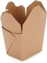 Hotpack Disposable Kraft Squre Food Box, Food Storage 8 ounce, 5 Pieces