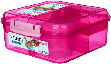 Sistema 1.25L Bento Cube Lunch Box Pink, 41685