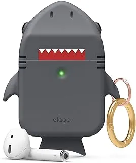 جراب Elago Shark لسماعات Apple Airpods باللون الرمادي الداكن ، Eap-Shark-Dgy