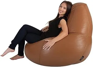 COMFY PVC LEATHER LARGE BEAN BAG-TAN BROWN