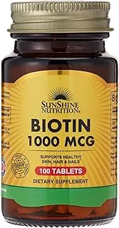 SUNSHINE NUTRITION Biotin 1000 Mcg 100 Tablets