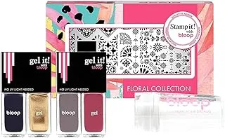 Bloop Ss1910 Floral 04 Starter Kit Nail Stamping 4X4 Ml X 1Stamp, Multicolour