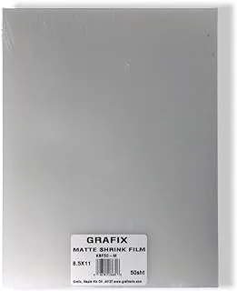 Grafix Film – Matte, 8.5 x 11” Pack of 50, Translucent Sheets, Design Your Art and Shrink It to Create Jewelry, Embellishments, Paper Crafts, Gift Tags, Ornaments