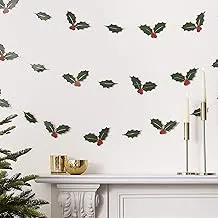 Ginger Ray Foiled Holly Leaves Christmas Garland, 5 Metre Length