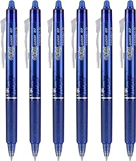 Pilot FriXion Clicker Retractable Erasable Gel Pens, Fine Point, Blue, 6 Pack (13604)