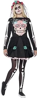 Smiffy'S Sugar Skull Sweetie Costume, Black, Small