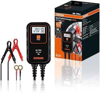 OSRAM BATTERYcharge 904, 4A smart charger, car battery maintenance device 12V, mobile car battery charger for cars & motorcycles