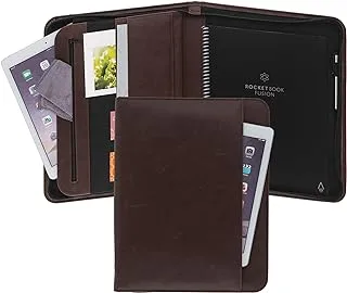 Samsill Professional Padfolio with Secure Zippered Closure, 10.2.5 cm Tablet Sleeve, and 8.5 by 12.5 cm Notepad, Brown, Full Size (70822)