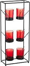 Harmony Glass Candle Holder With Metal Stand - 6 Piece Set