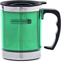 Royalford 14oz Travel Mug - Coffee Mug Tumbler with Handle with Lid Travel Friendly | Leakproof Lid Eco-Friendly Reusable Cup for Travel & To-Go Hot/Cold Drinkware